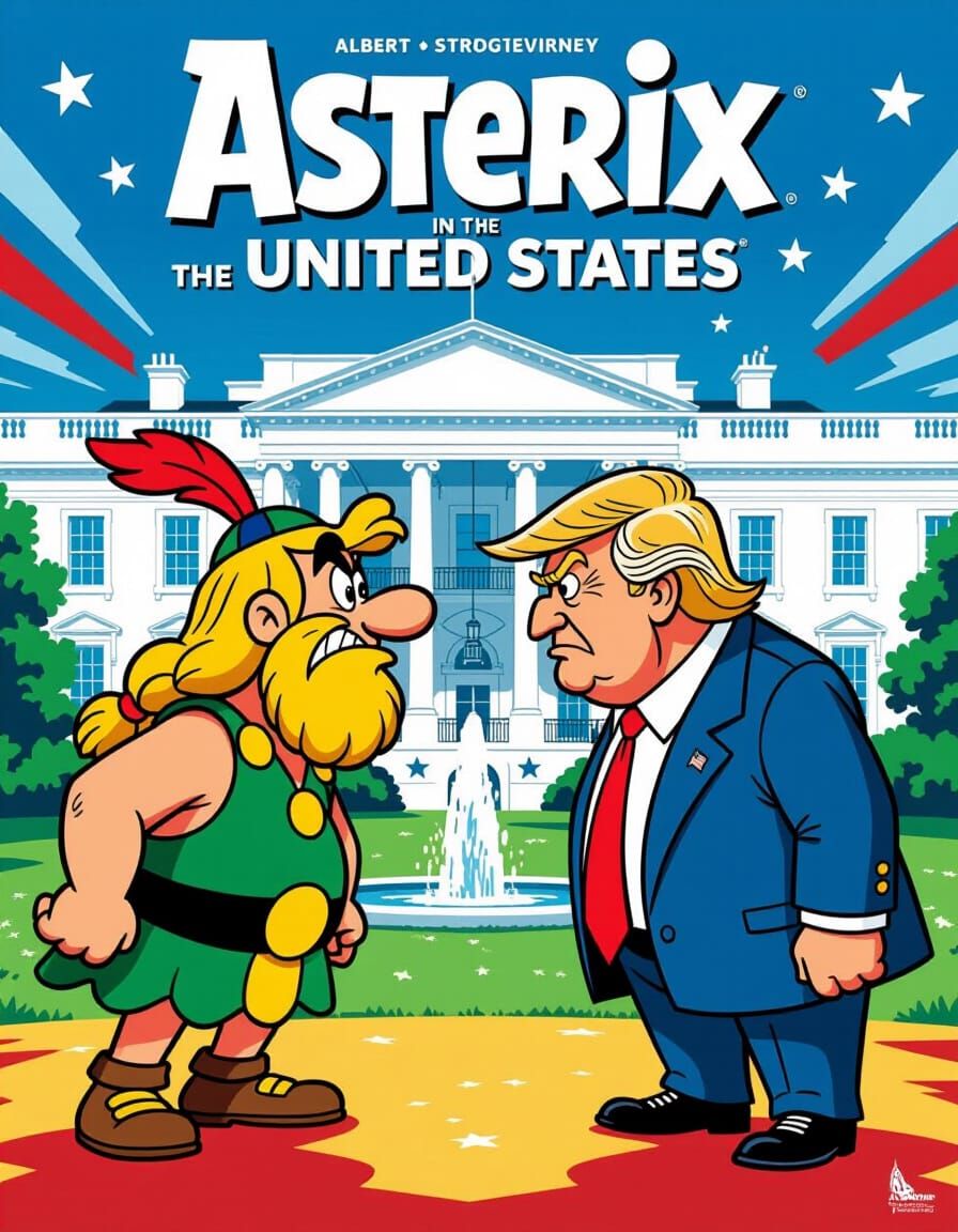 Asterix in the US Movie Poster: Obelix vs Trump