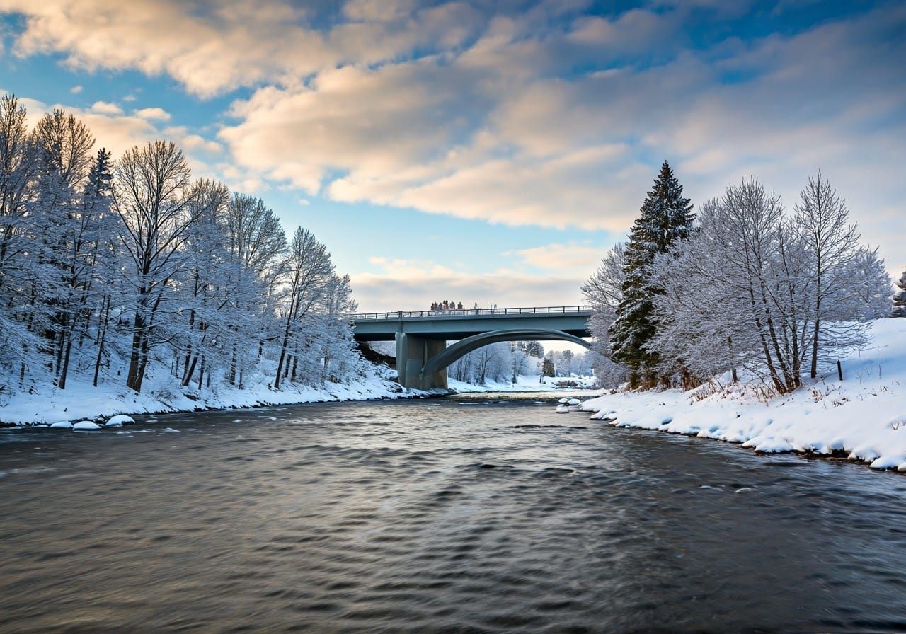 Winter Countryside Serenity in Soft Light