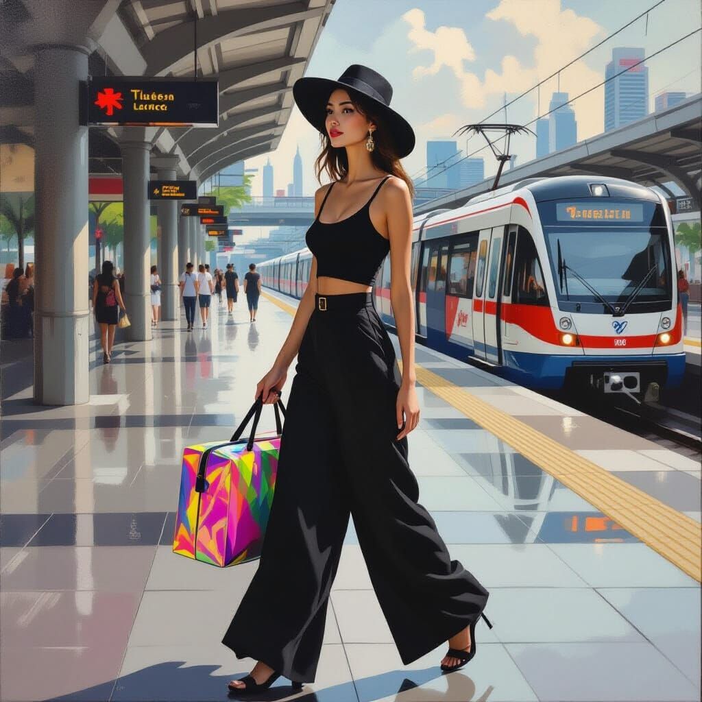 Renaissance Woman at Singapore MRT Station