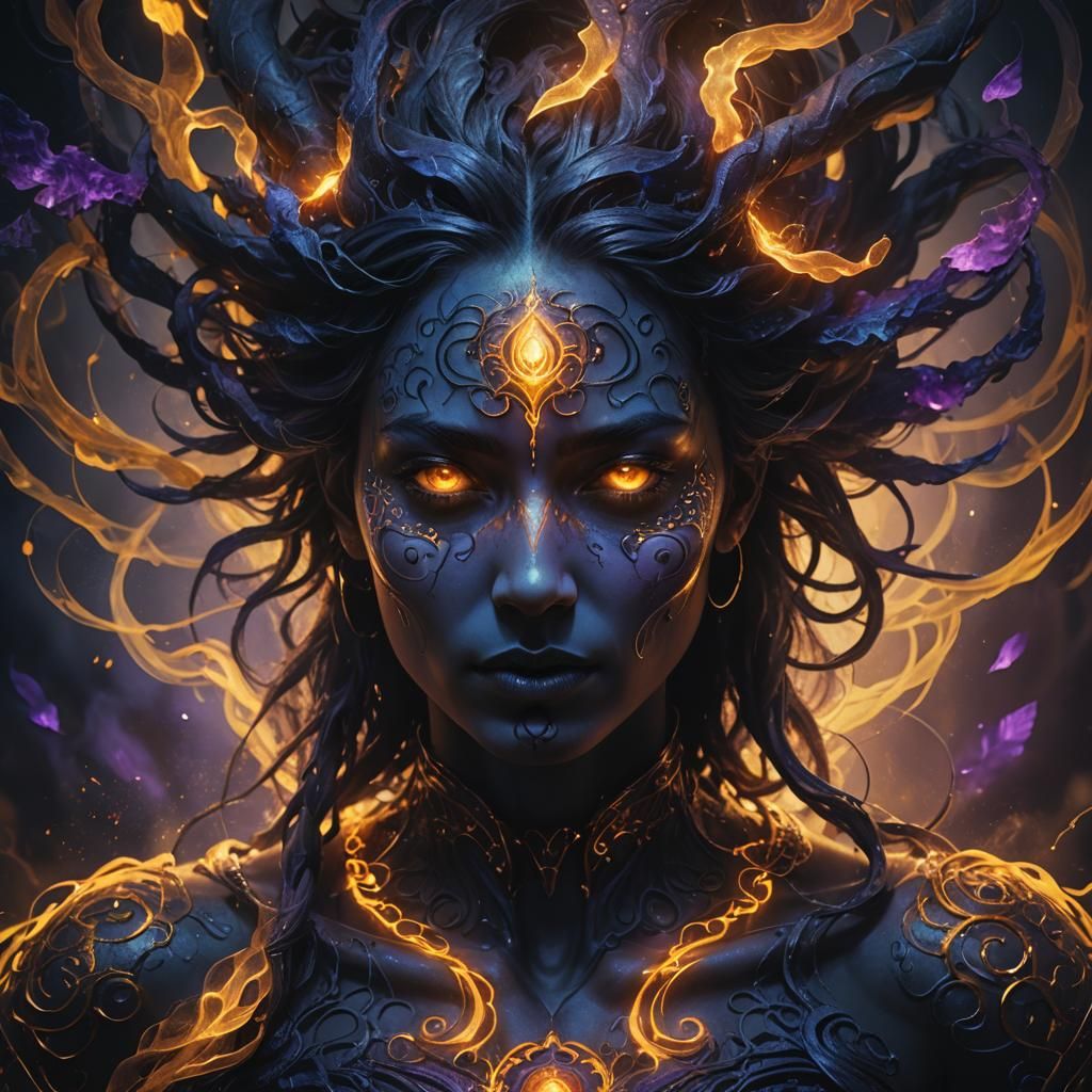 Ethereal Being Emerge from Dusk Shadows in Dark Fantasy Art