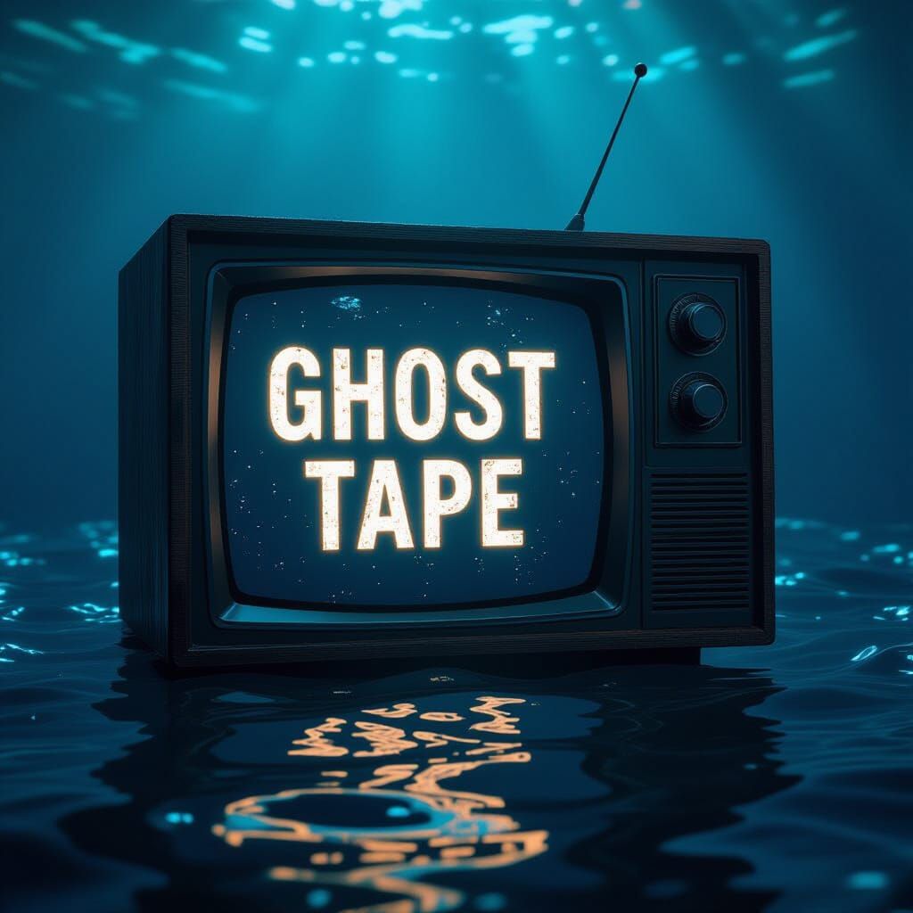 Retro TV Displays Ghost Tape in Ocean Depths