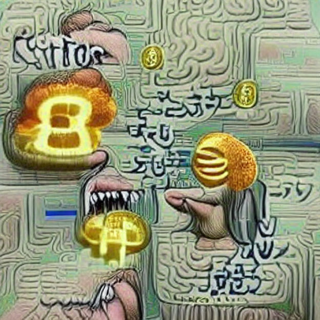 Stylized Bitcoin Logo on Dark Background