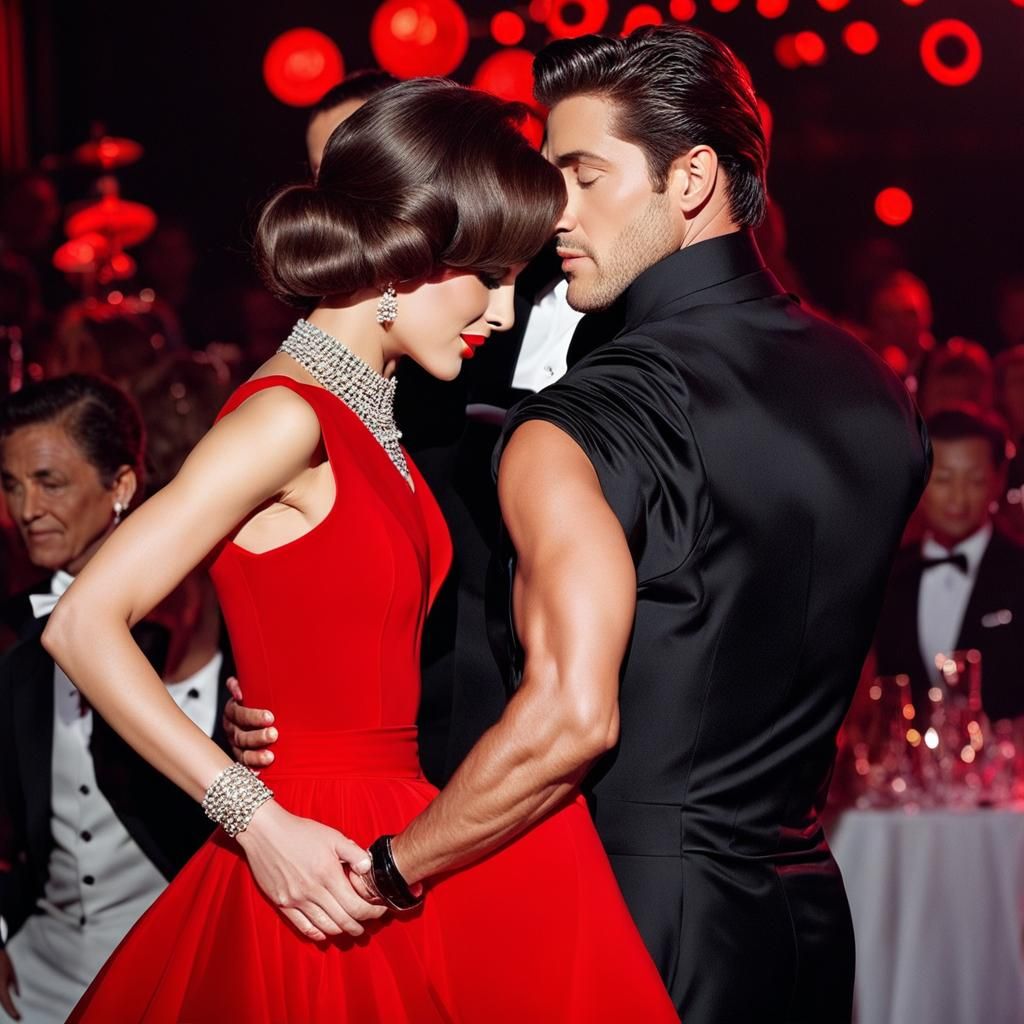 The lady in red
Is dancing with me
Cheek to cheek
There′s no...