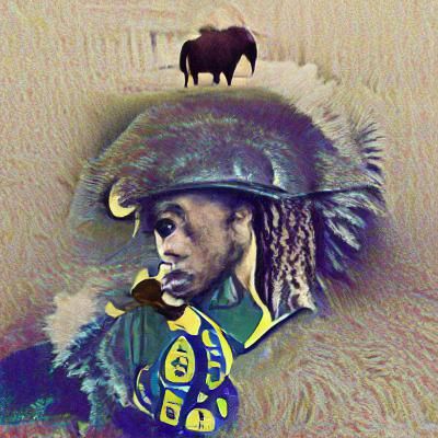 Buffalo Soldier Portrait in Digital Art Style
