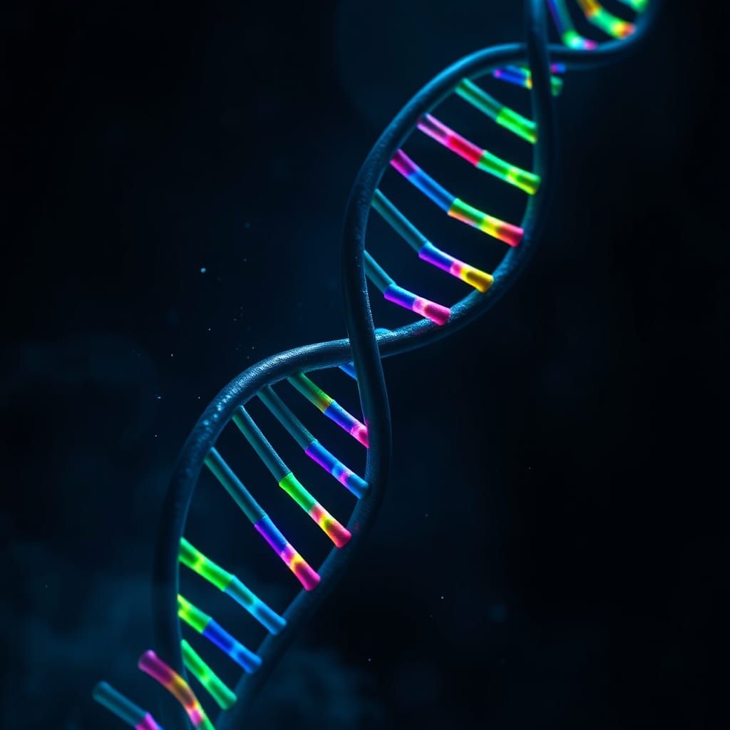 Colorful and Gloomy DNA Model