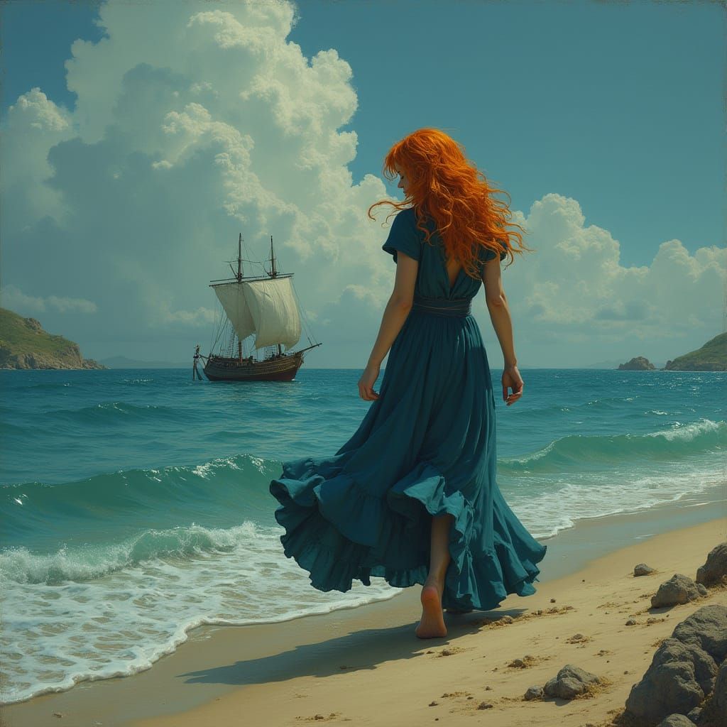 Woman's Desperate Plea at the Otherworldly Shore