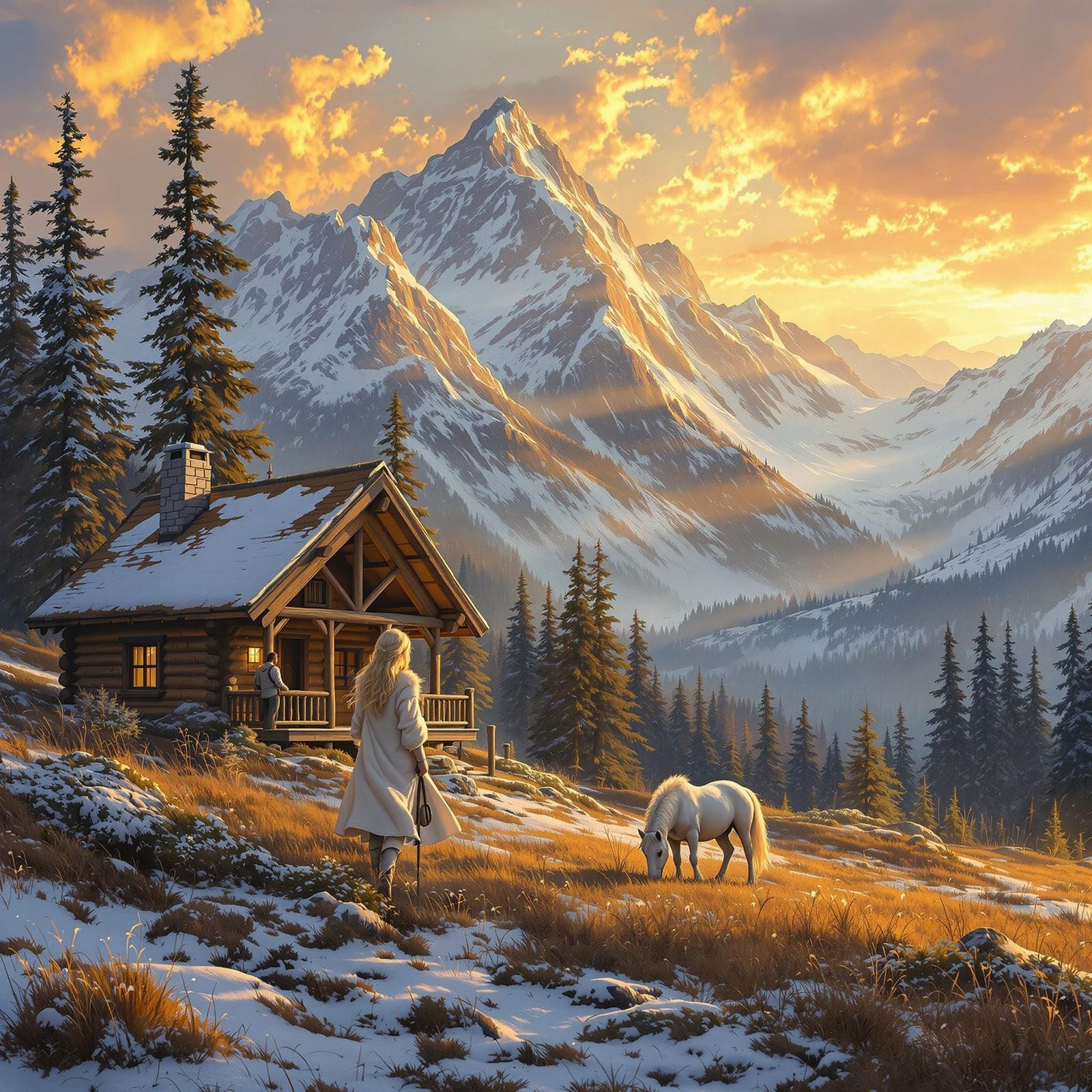 Ethereal Winter Serenade in Whimsical Landscape