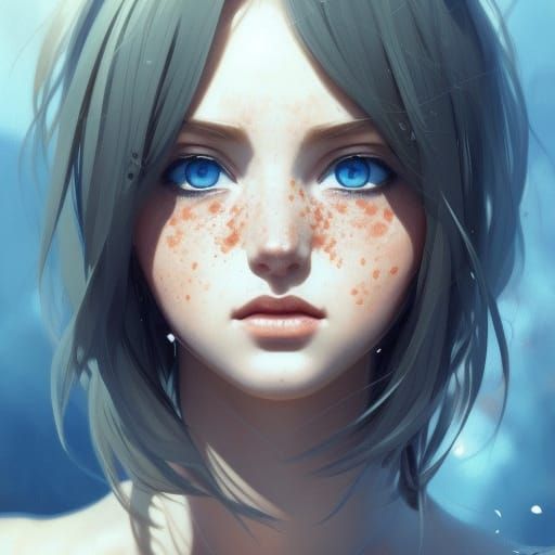 Cute Anime Girl Portrait in Hyperdetailed Digital Art