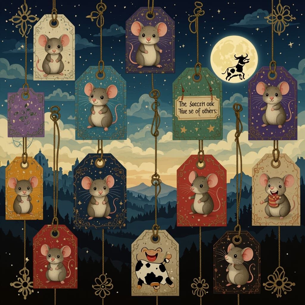 Colorful Vellum Tags with Whimsical Art