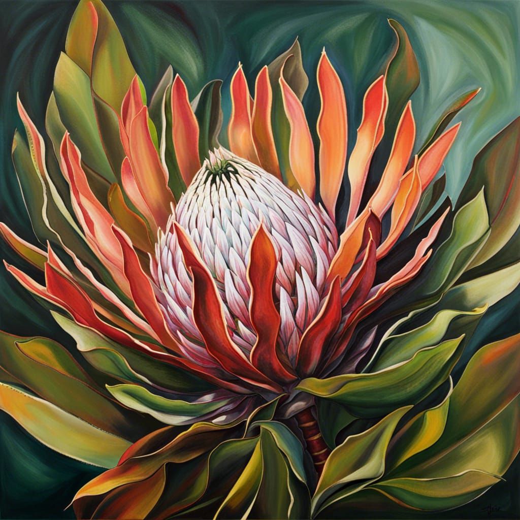 Wild Protea: Abstract Art with Natural Beauty