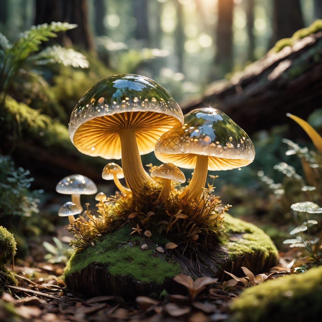 Golden Forest Jewels in Hyperrealistic Style