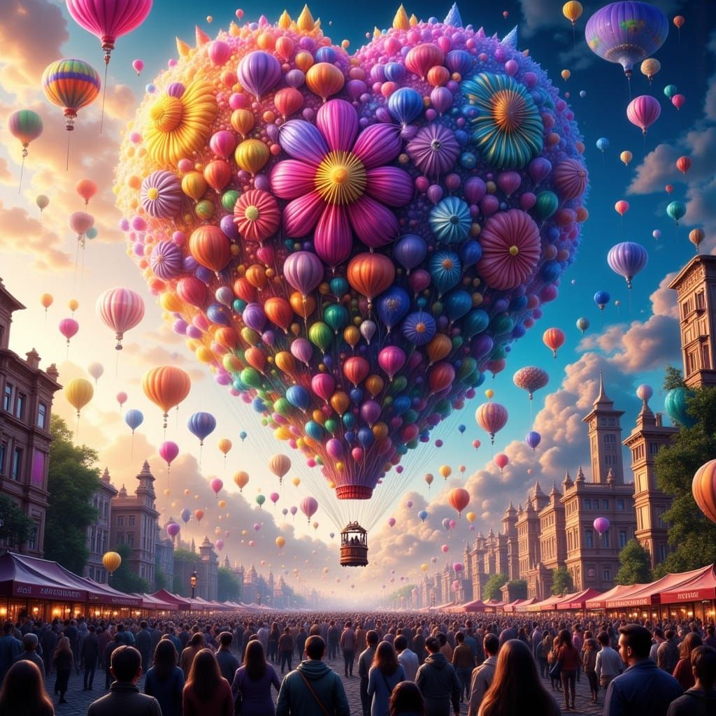 Gigantic Balloons Form Number in Surreal Festival