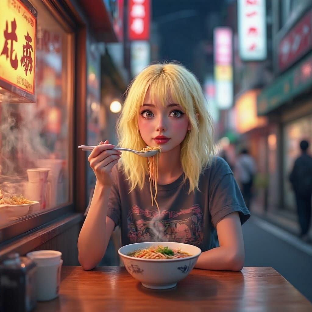 Girl Tries Authentic Ramen in Japan