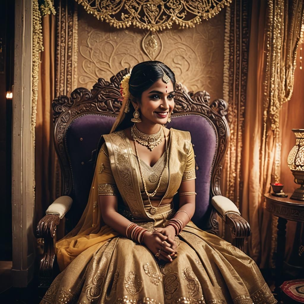 Charming Indian Bride in Traditional Bridal Suite