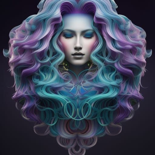 Colorful 3D Woman Illustration in Japanese Art Style