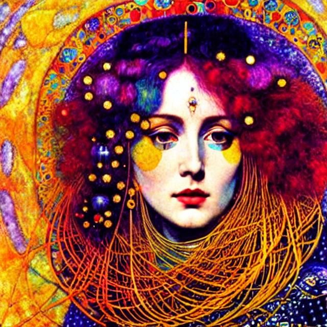 Psychedelic Portrait of a Woman in Expressionist Style