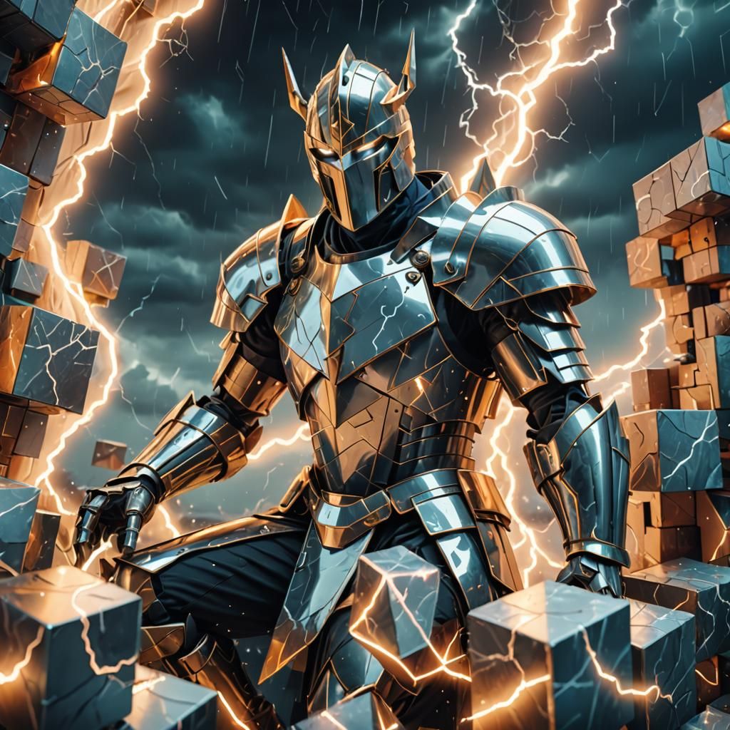 Surreal Cubist Knight in Dreamscape