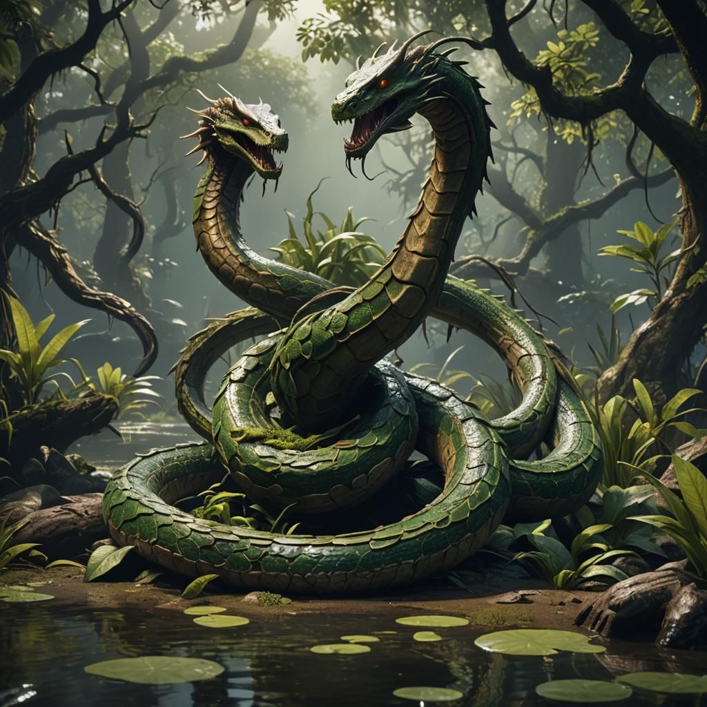 Swamp Cobra Dragon in 3D Cinematic Style