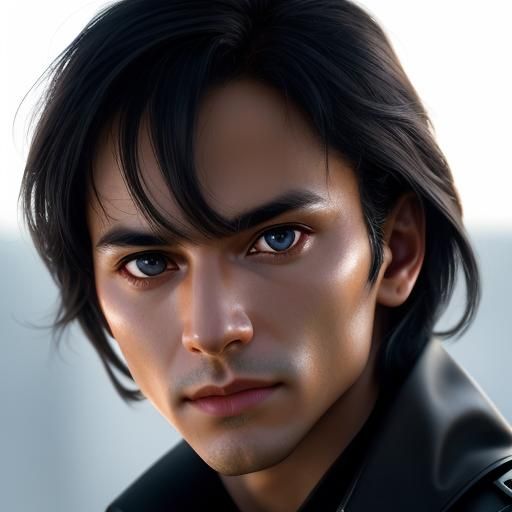 Cyberpunk Man Checks Wrist Device in Professional Portrait