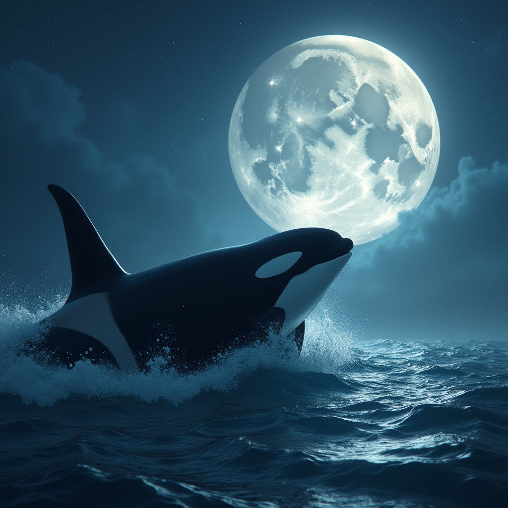 Orca Stargazing: Detailed Matte Painting