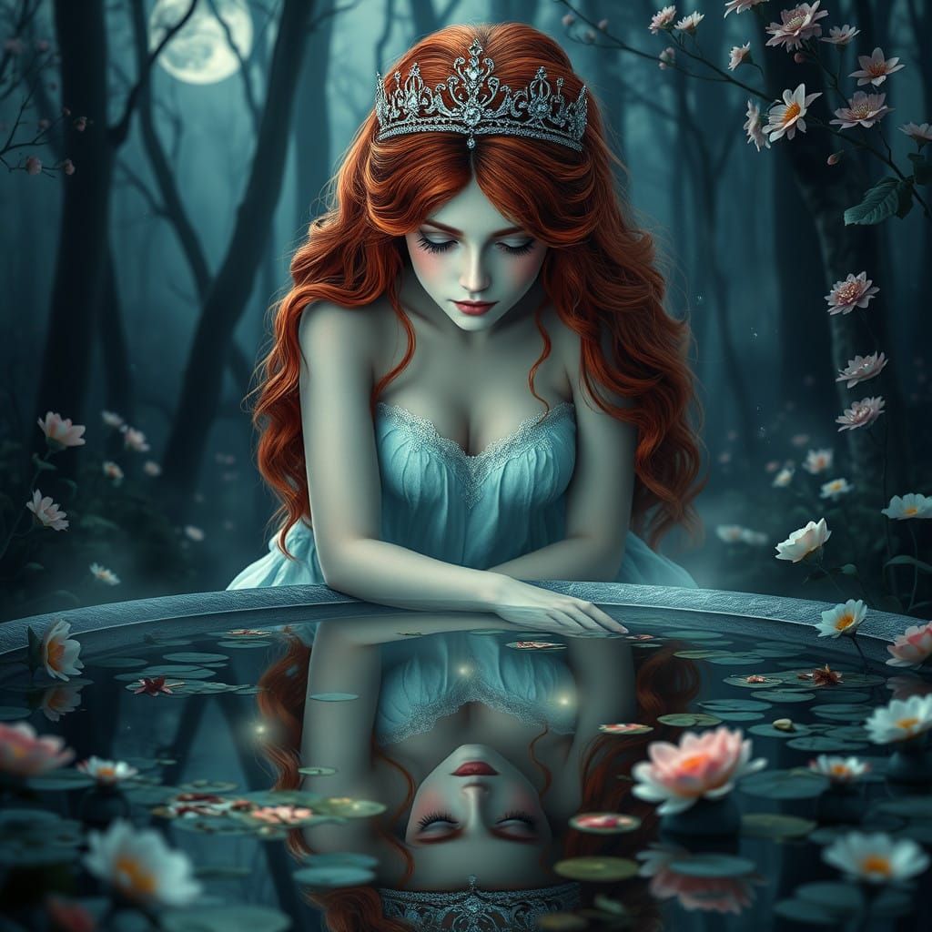 Angel in Moonlit Forest: Ethereal Beauty