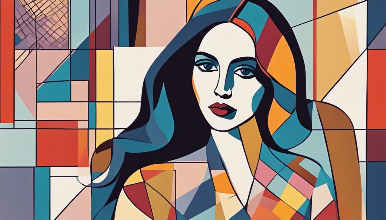 Cubist Pop Art Portrait of a Stylish Woman
