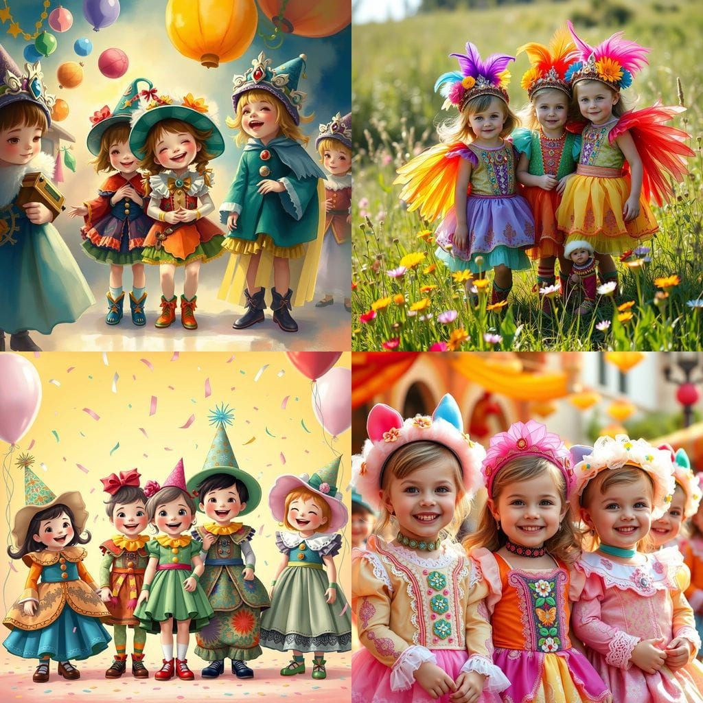 Vibrant Children in Whimsical Costumes