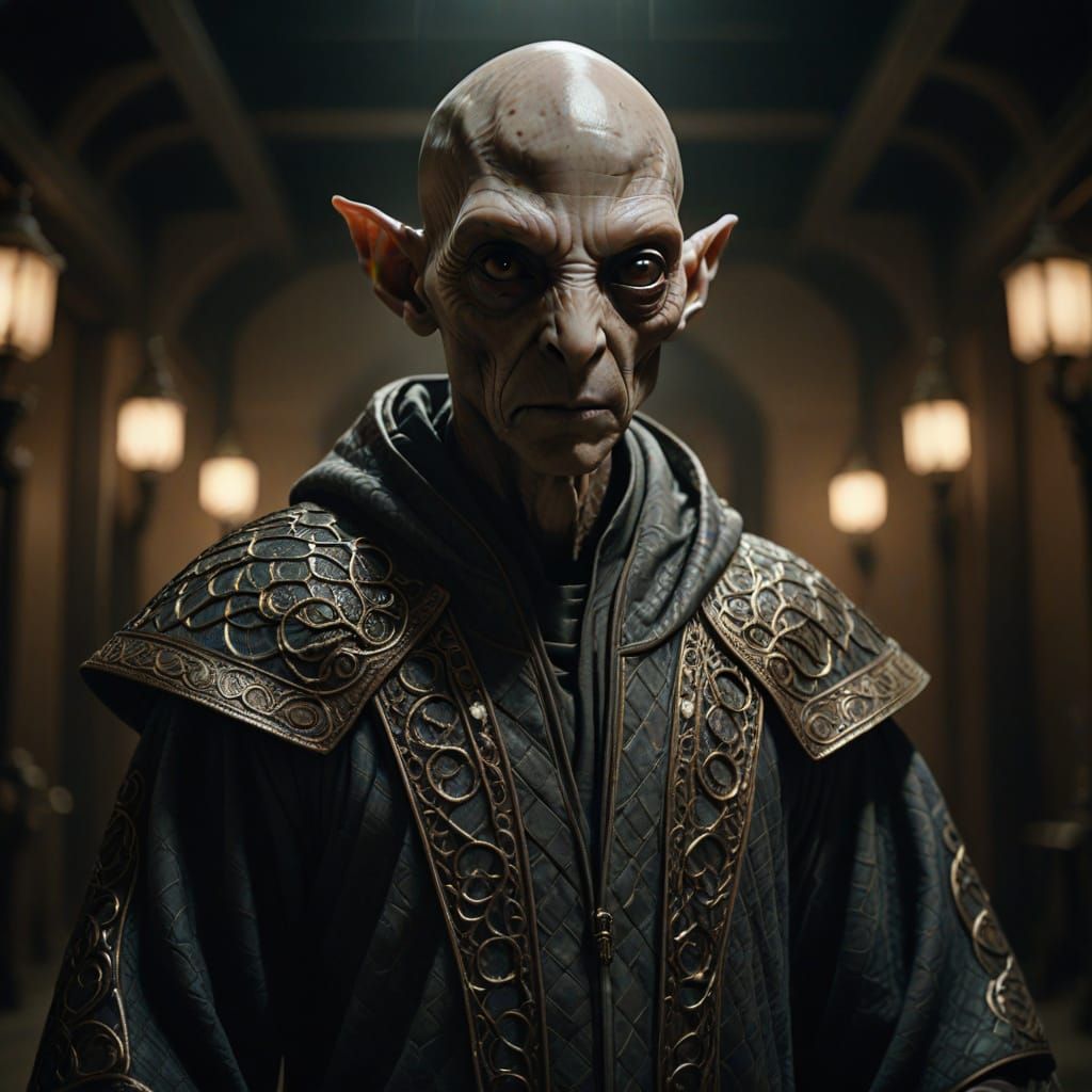 Hyperrealistic Alien Male Portrait with Intricate Scales