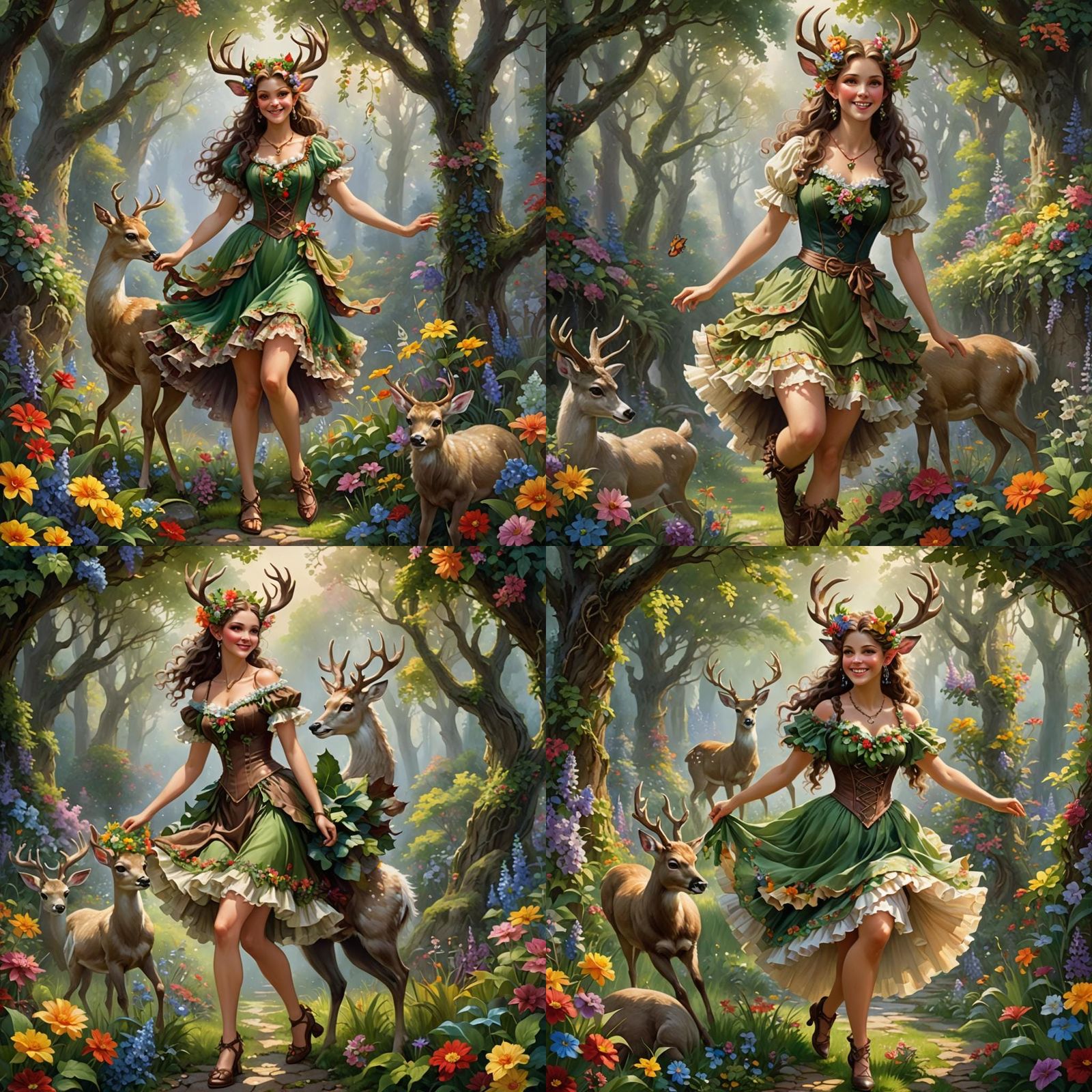 Happy Satyr in Ethereal Fantasy Garden