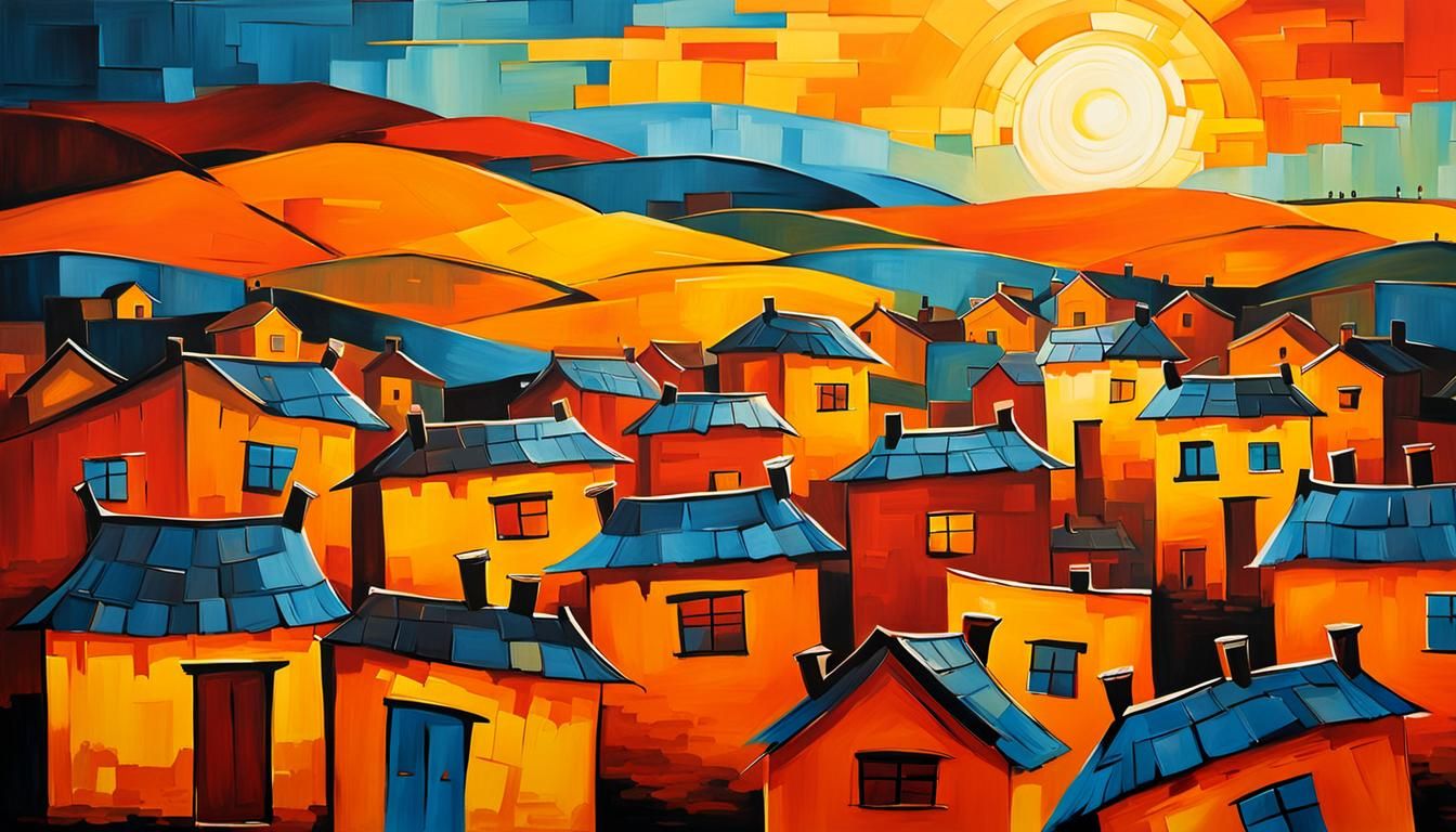 Sunrise Over the Village: