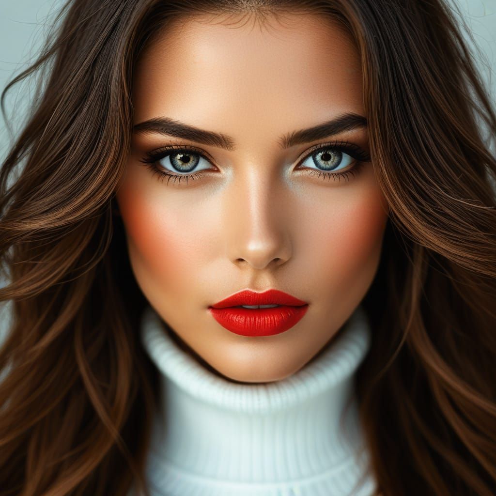 Glamorous Fashion Model in Modern Attire