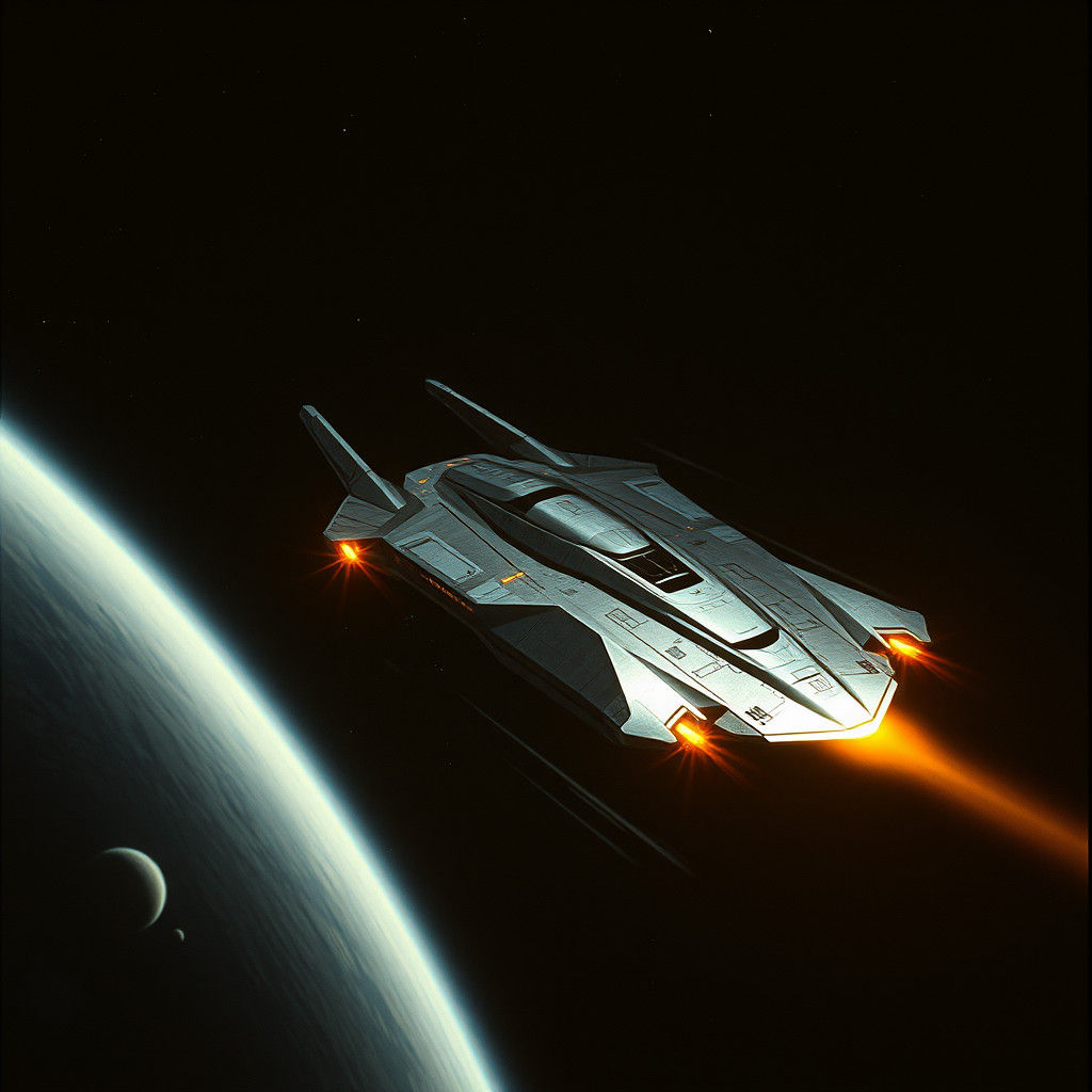 Cinematic Spaceship Soaring Through the Galaxy