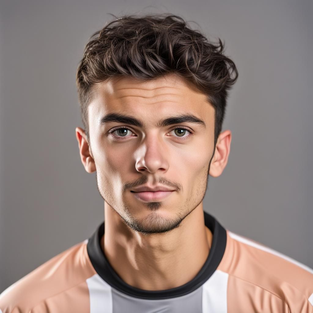 Detailed Headshot of Young Italian Soccer Player