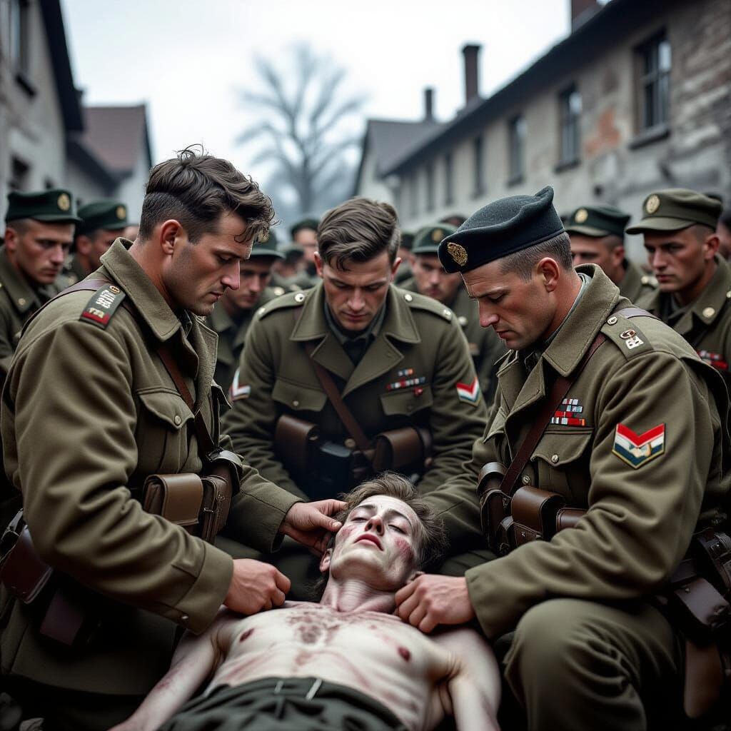 British Soldiers Liberate Bergen-Belsen Concentration Camp