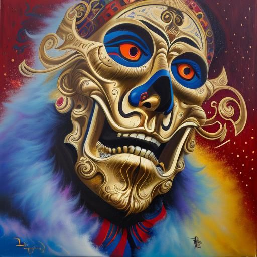 Art Deco Oil Painting in Erté Style