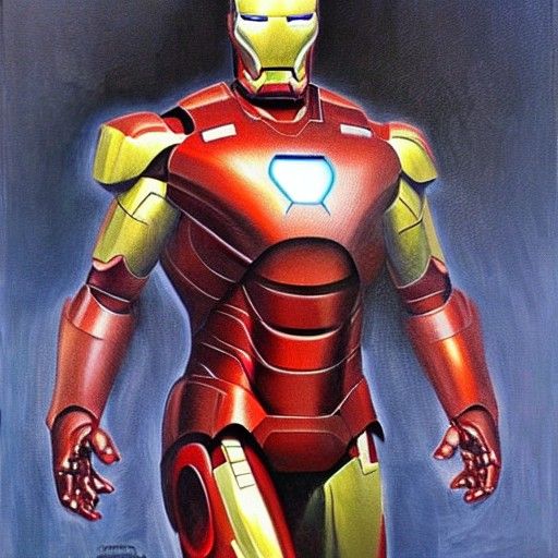 Iron Man Oil Painting in Gurney Style