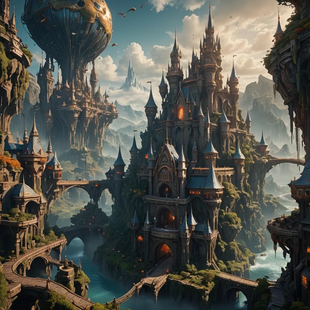 Fantastical Kingdom of Tomorrow: Detailed Matte Painting