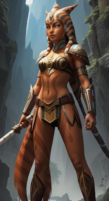 Ahsoka as Amazonian Warrior, Astral Illustration