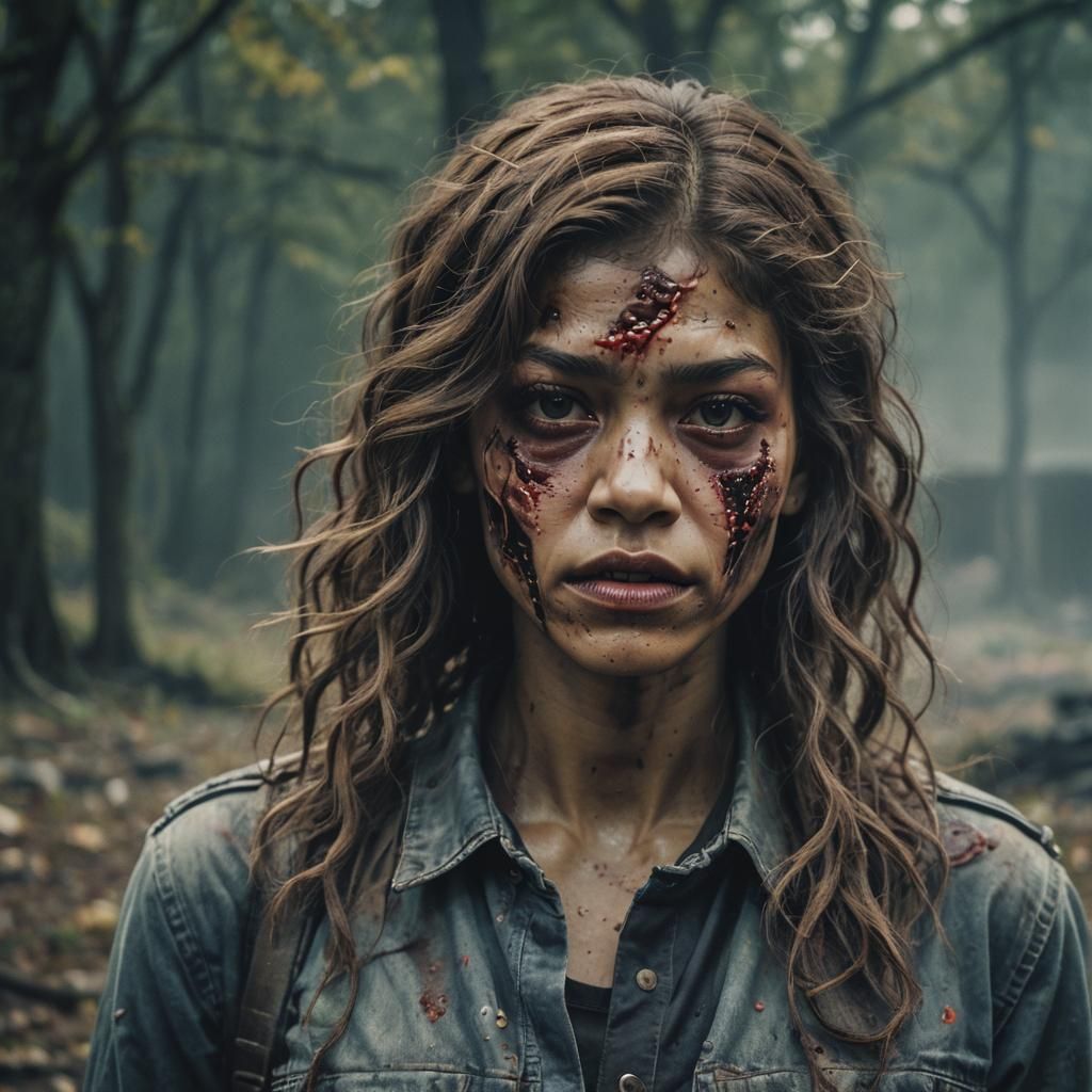 Zombie Portrait in Cinematic Style