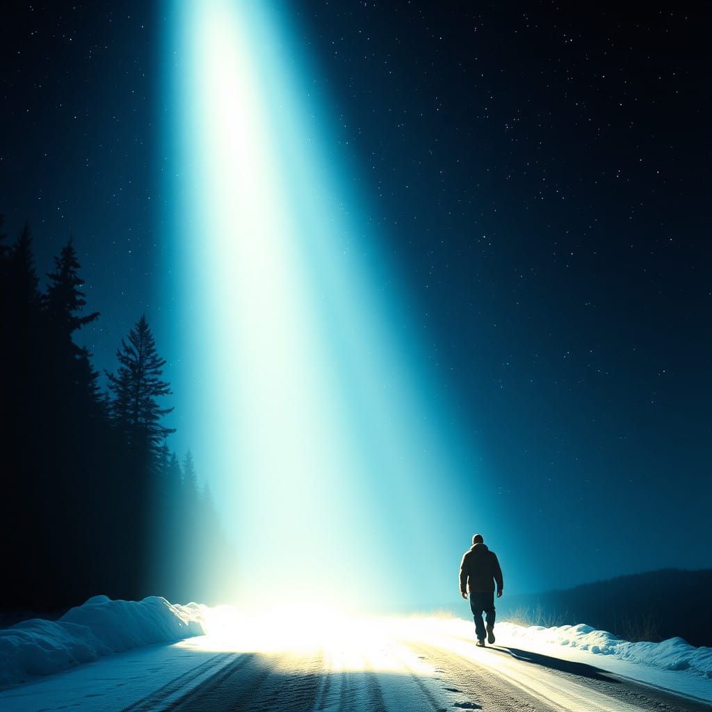 Psychedelic Portrait of an Introspective Traveler