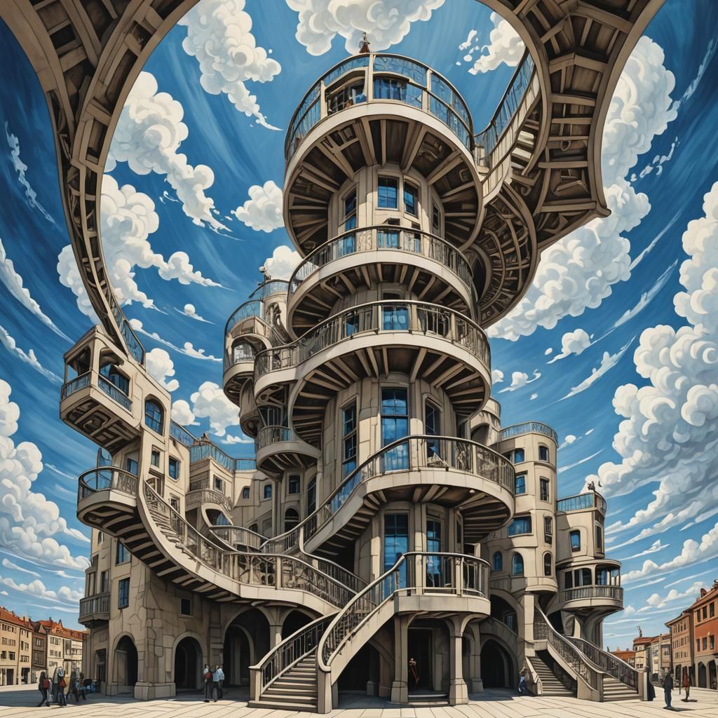 Impossible Staircase: Escher-Inspired Architecture in the Sk...