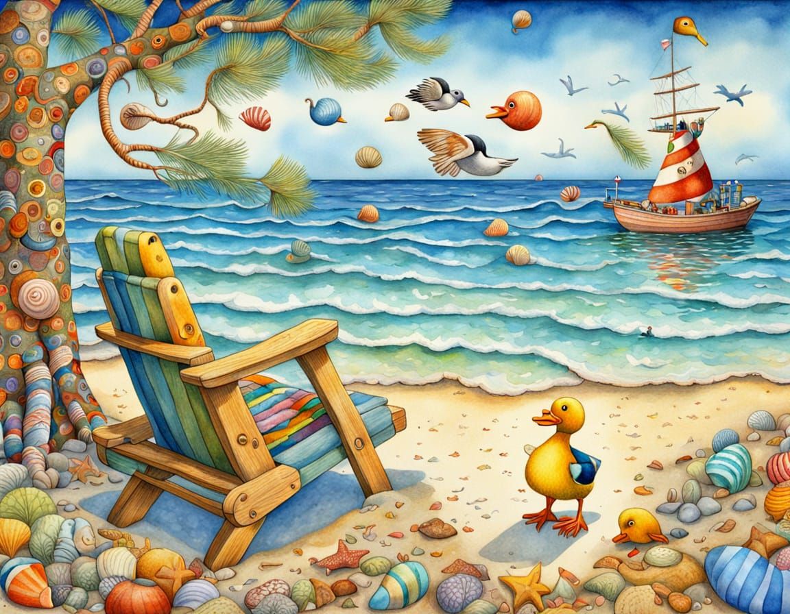 Pippi Långstrump in Vibrant Beach Holiday Scene