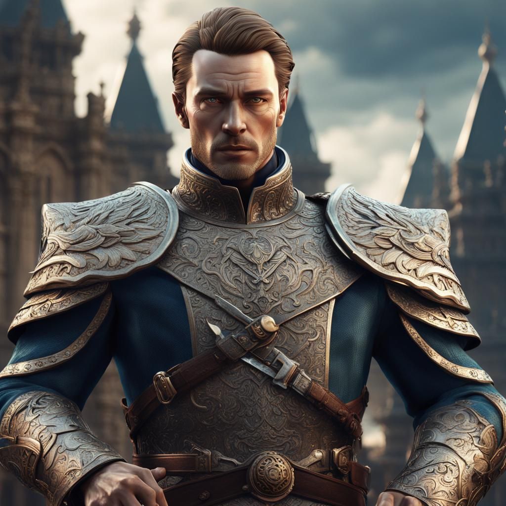 Mystical Warrior in British Royal Suit: 3D Rendering