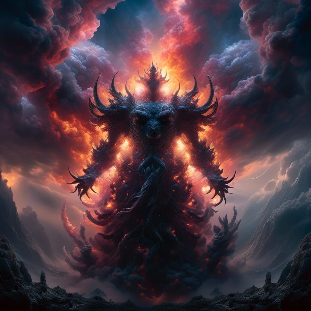 Malefic god erupting