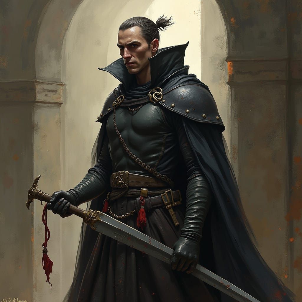 Dark Fantasy Art in Oil Paint Style