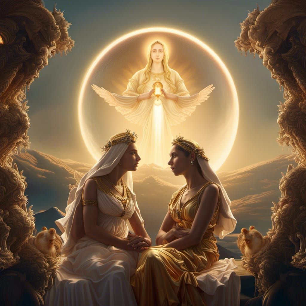 Venus, Gaia, and Virgin Mary: Epic Digital Painting