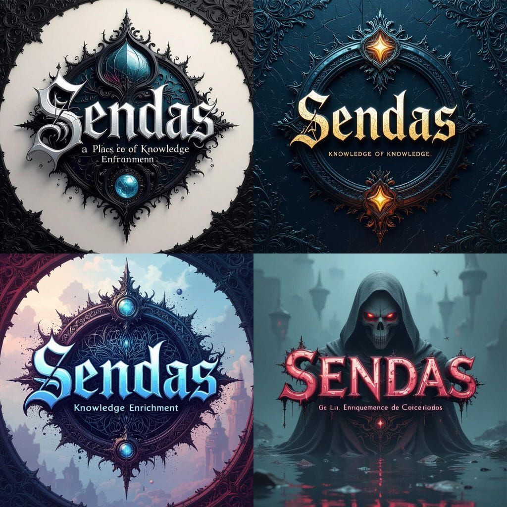 Futuristic Gothic Logo for SENDAS Knowledge Center