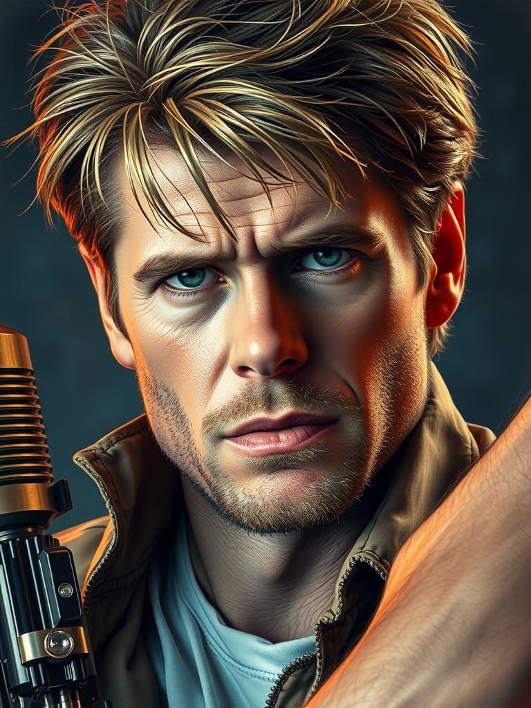 Tyler Durden as Robert Redford in Cyberpunk Acrylic Art