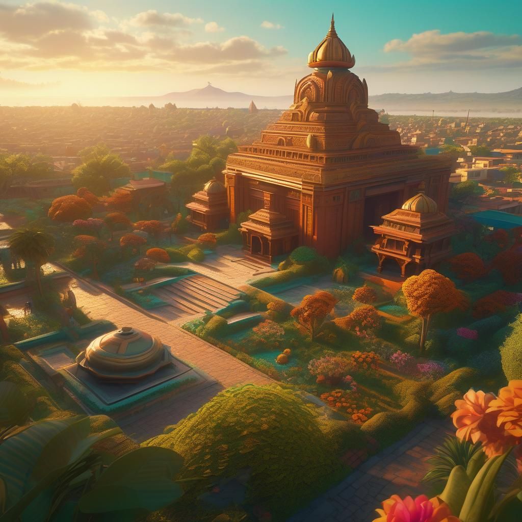 Mandsaur City: Fantastical Matte Painting of Ancient India