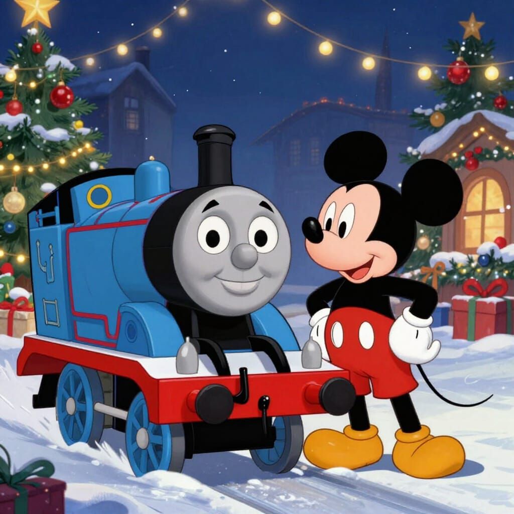 Thomas and Mickey Mouse Christmas Celebration